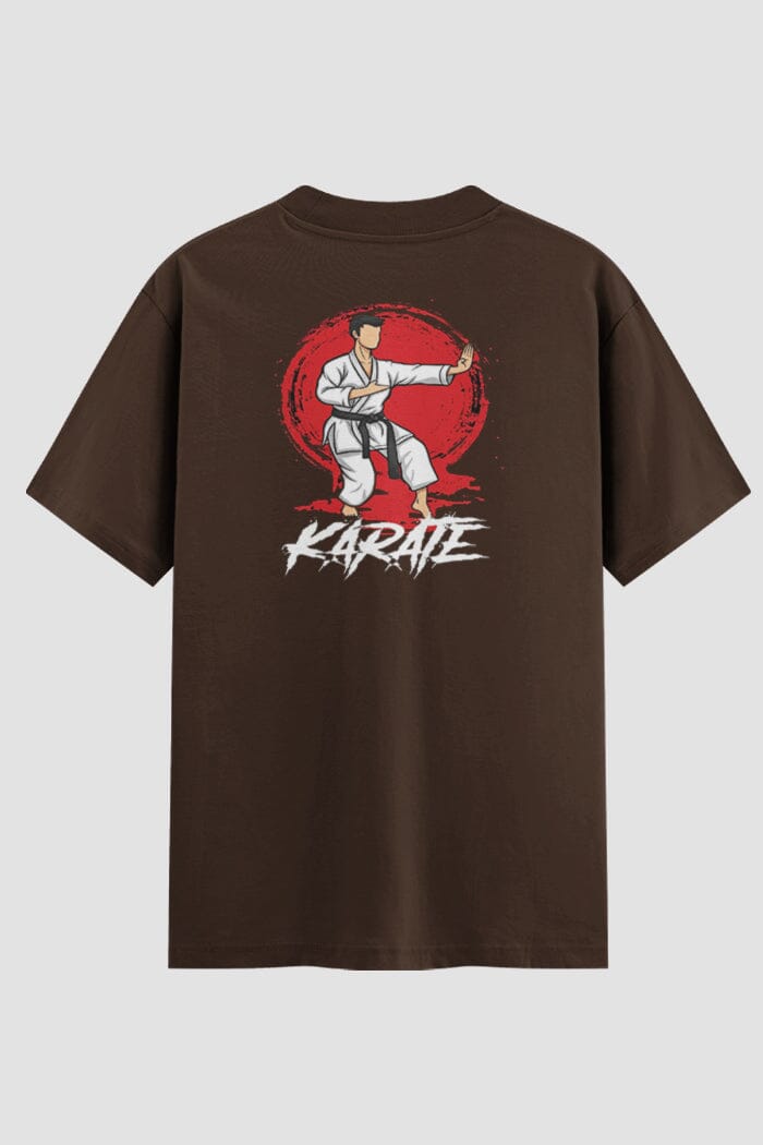 Camiseta Oversized Karate Arte Marcial Karate Oversizeds Karate OnFight P Chocolate Masculino