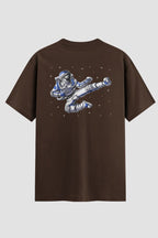 Camiseta Oversized Karate Astronaut Kick Oversizeds Karate OnFight P Chocolate Masculino