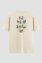 Camiseta Oversized Karate Carrots vs Rabbits Oversizeds Karate OnFight P Off White Masculino