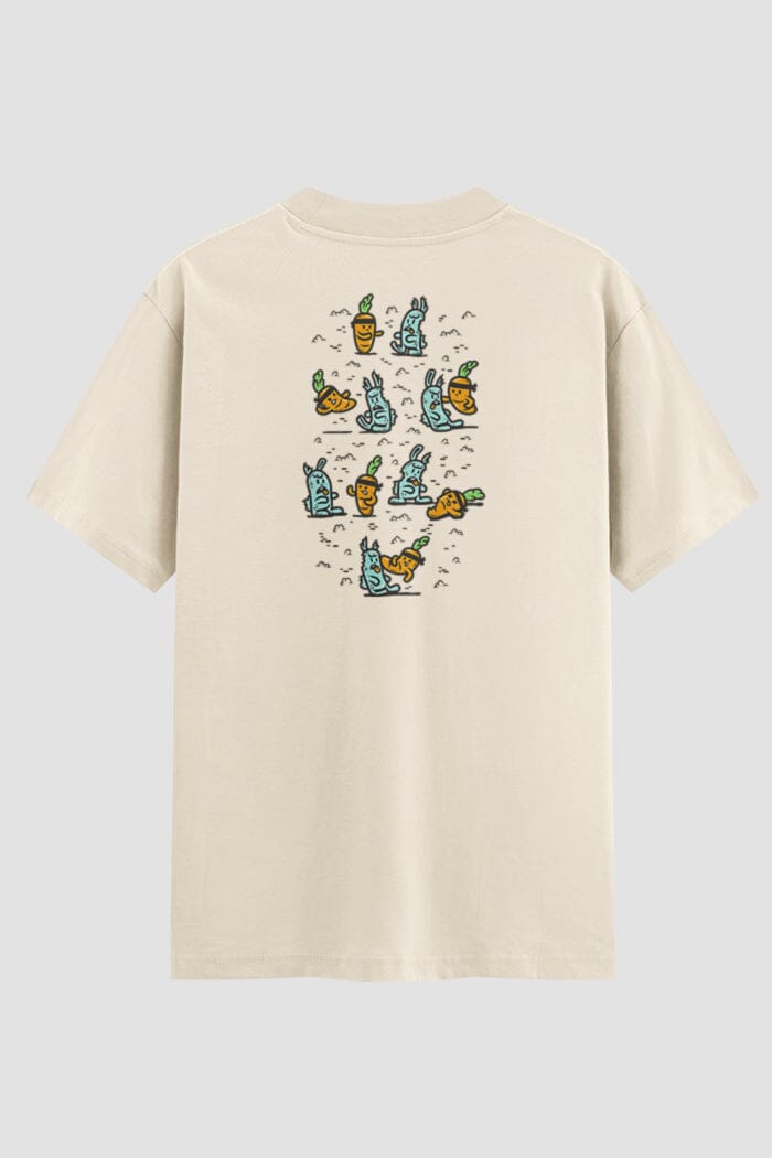 Camiseta Oversized Karate Carrots vs Rabbits Oversizeds Karate OnFight P Off White Masculino