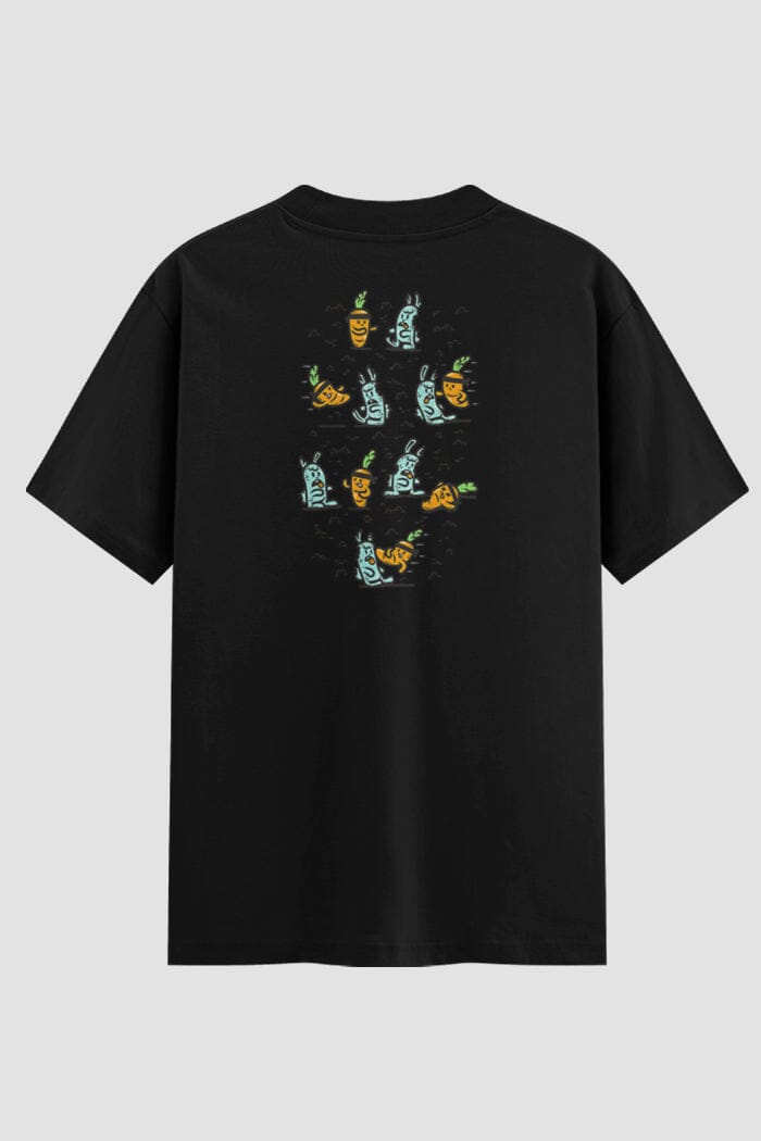 Camiseta Oversized Karate Carrots vs Rabbits Oversizeds Karate OnFight P Preto Masculino