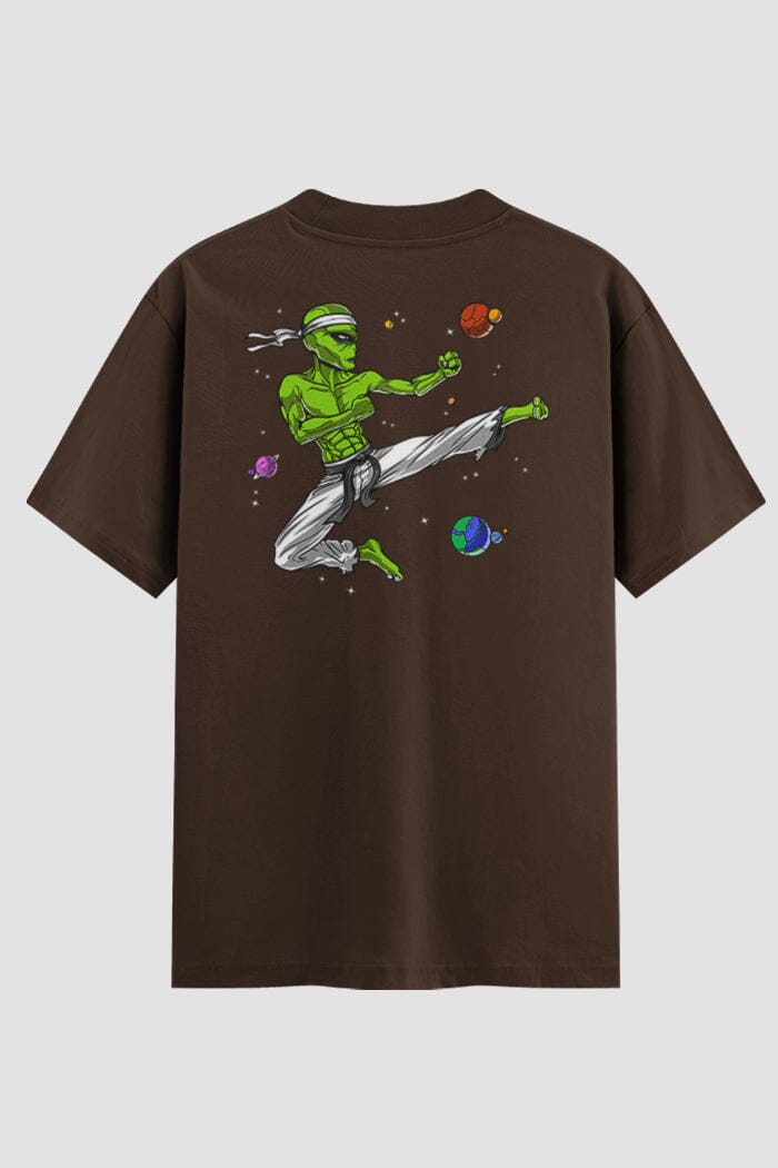 Camiseta Oversized Karate Code: ET Killer Oversizeds Karate OnFight P Chocolate Masculino