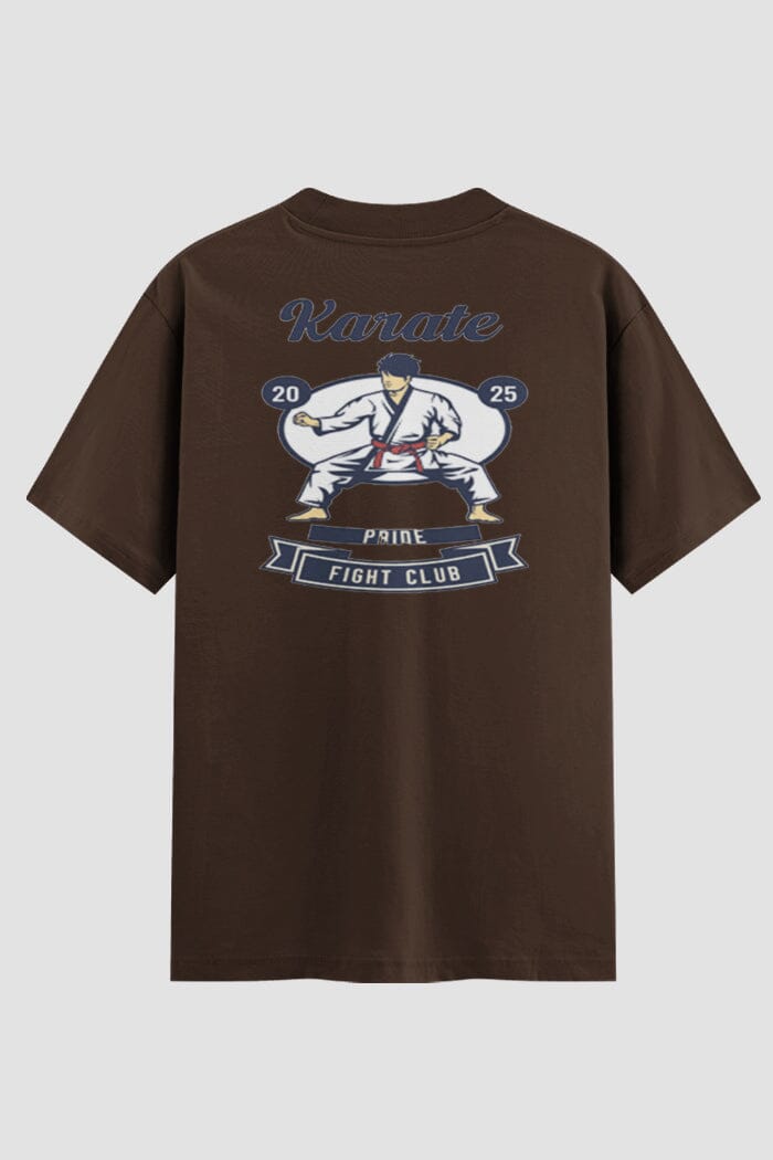 Camiseta Oversized Karate Fight club Oversizeds Karate OnFight P Chocolate Masculino