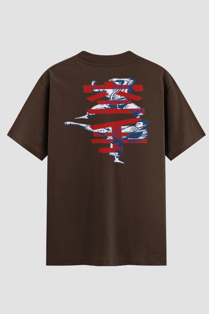 Camiseta Oversized Karate Motion Of The Dojo Oversizeds Karate OnFight P Chocolate Masculino