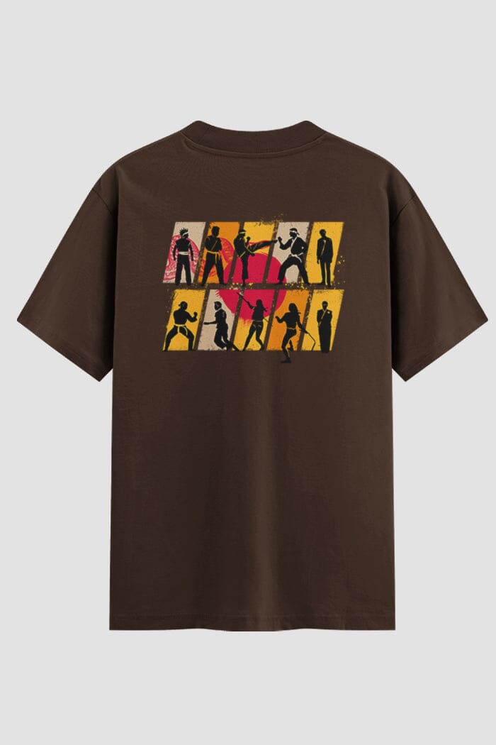Camiseta Oversized Karate Ramen Killer Drip Oversizeds Karate OnFight P Chocolate Masculino