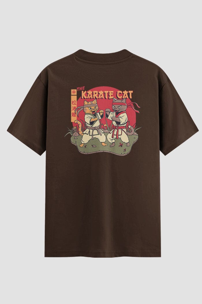 Camiseta Oversized Karate The Karate Cats Oversizeds Karate OnFight P Chocolate Masculino