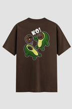 Camiseta Oversized KO Avocado Onfight Engraçada OnFight P Chocolate Masculino