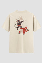 Camiseta Oversized Krampus vs Noel Onfight Engraçada OnFight P Off White Masculino