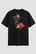 Camiseta Oversized Krampus vs Noel Onfight Engraçada OnFight P Preto Masculino