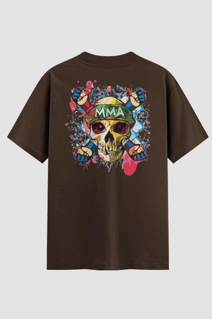 Camiseta Oversized MMA Skull Onfight Oversized MMA OnFight P Chocolate Masculino