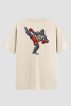 Camiseta Oversized Muay Thai Clean Gorilla kick Oversized Muay thai OnFight P Off White Masculino