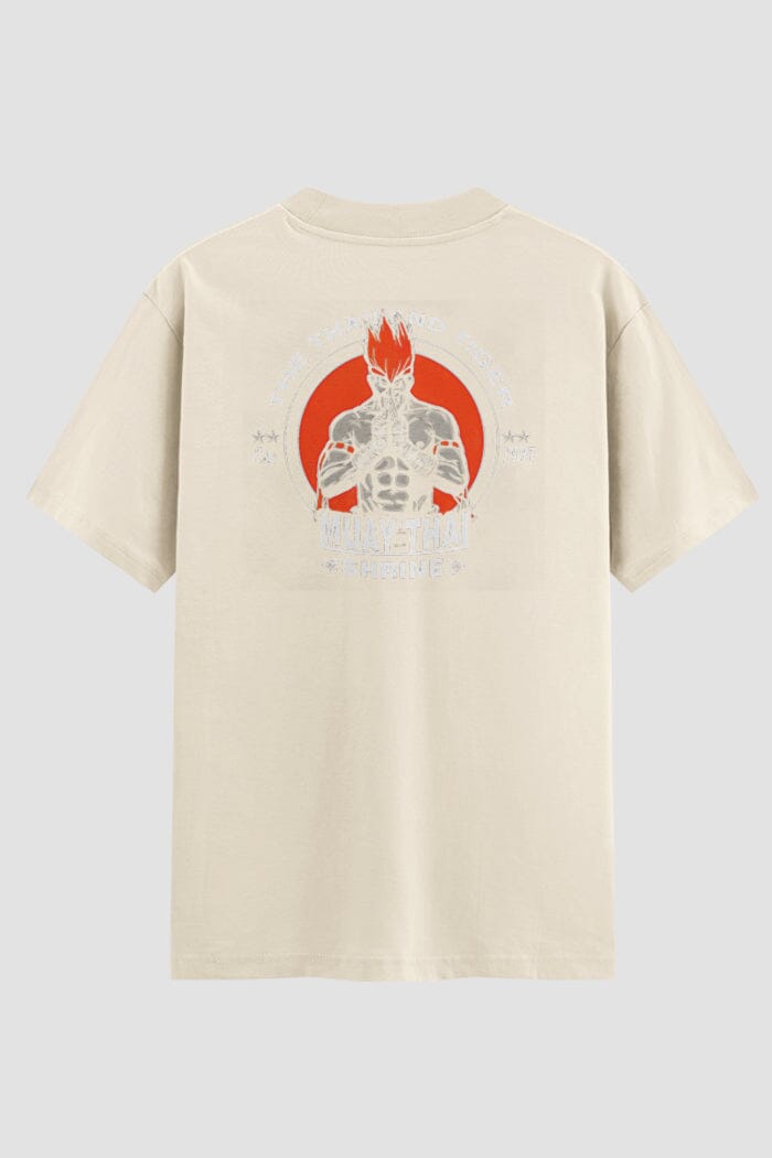Camiseta Oversized Muay Thai Fierce Duel Oversized Muay thai OnFight P Off White Masculino