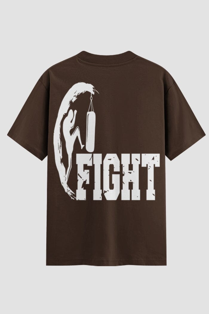 Camiseta Oversized Muay Thai Fight Heavy Bag Oversized Muay thai OnFight P Chocolate Masculino