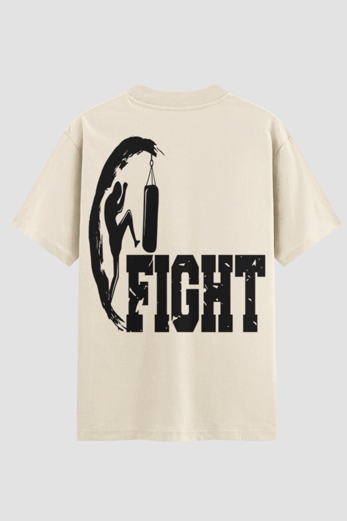Camiseta Oversized Muay Thai Fight Heavy Bag Oversized Muay thai OnFight P Off White Masculino