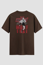 Camiseta Oversized Muay Thai Fighting Spirit Oversized Muay thai OnFight P Chocolate Masculino