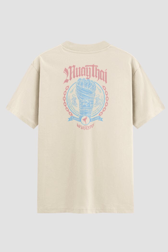 Camiseta Oversized Muay Thai Gang Sign: Est. '98 Oversized Muay thai OnFight P Off White Masculino