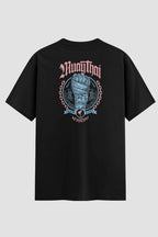 Camiseta Oversized Muay Thai Gang Sign: Est. '98 Oversized Muay thai OnFight P Preto Masculino