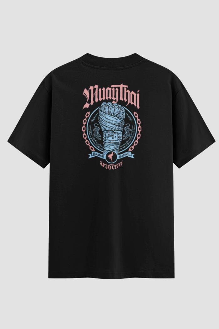 Camiseta Oversized Muay Thai Gang Sign: Est. '98 Oversized Muay thai OnFight P Preto Masculino