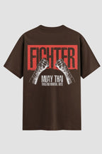 Camiseta Oversized Muay Thai Hands Wrapped Oversized Muay thai OnFight P Chocolate Masculino