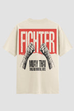 Camiseta Oversized Muay Thai Hands Wrapped Oversized Muay thai OnFight P Off White Masculino
