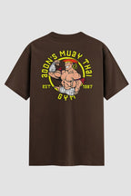 Camiseta Oversized Muay Thai Kustom Kulture Oversized Muay thai OnFight P Chocolate Masculino