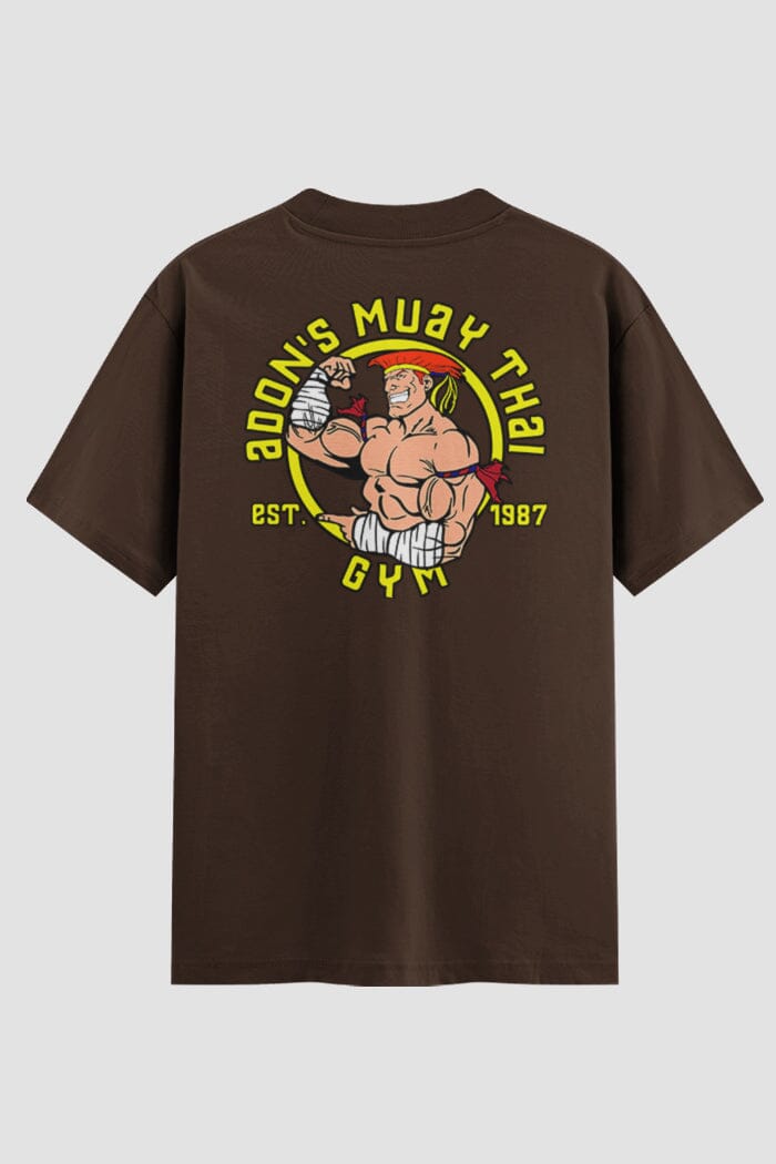 Camiseta Oversized Muay Thai Kustom Kulture Oversized Muay thai OnFight P Chocolate Masculino