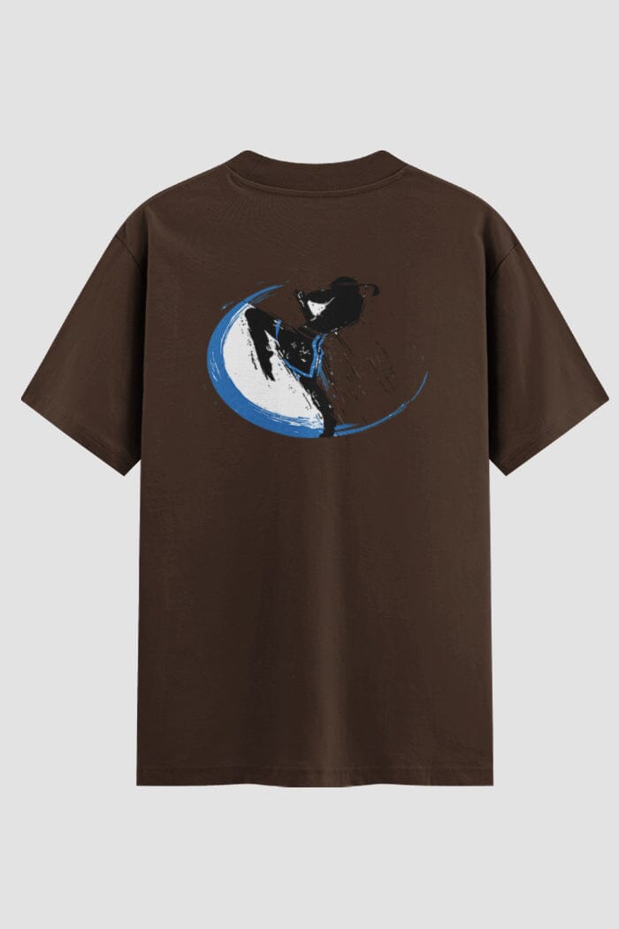 Camiseta Oversized Muay Thai Moon-Day Balance Oversized Muay thai OnFight P Chocolate Masculino