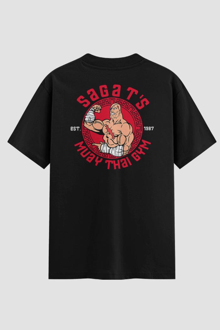 Camiseta Oversized Muay Thai Red Skull Rod Oversized Muay thai OnFight P Preto Masculino