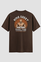 Camiseta Oversized Muay Thai Skull Street Oversized Muay thai OnFight P Chocolate Masculino