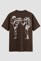Camiseta Oversized Muay Thai Sparring Retro Oversized Muay thai OnFight P Chocolate Masculino