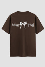 Camiseta Oversized Muay Thai Urban Fighter Oversized Muay thai OnFight P Chocolate Masculino