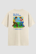 Camiseta Oversized My First Knife Fight Onfight Engraçada OnFight P Off White Masculino