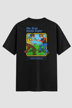 Camiseta Oversized My First Knife Fight Onfight Engraçada OnFight P Preto Masculino