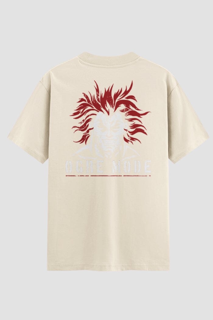 Camiseta Oversized Ogre Mode Oversized MMA OnFight P Off White Masculino