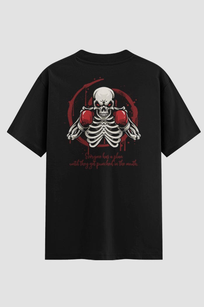 Camiseta Oversized Skull Boxer Onfigh Oversized Boxe OnFight P Preto Masculino