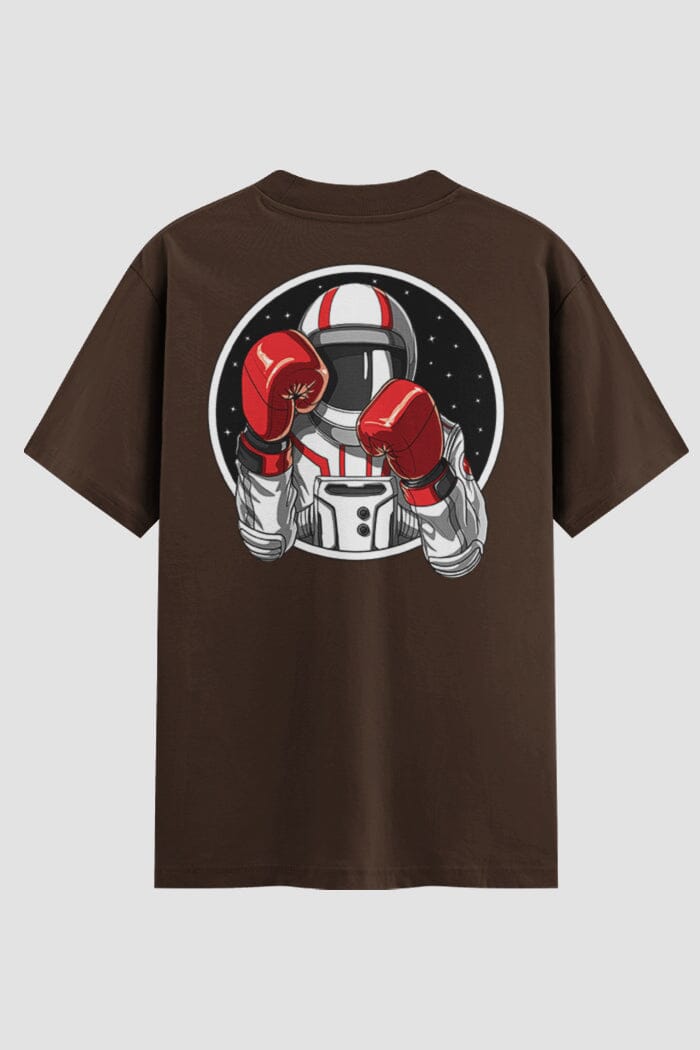 Camiseta Oversized Space Fighter Onfight Oversized Boxe OnFight P Chocolate Masculino