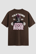 Camiseta Oversized Super Saiyan Rose Onfight Engraçada OnFight P Chocolate Masculino