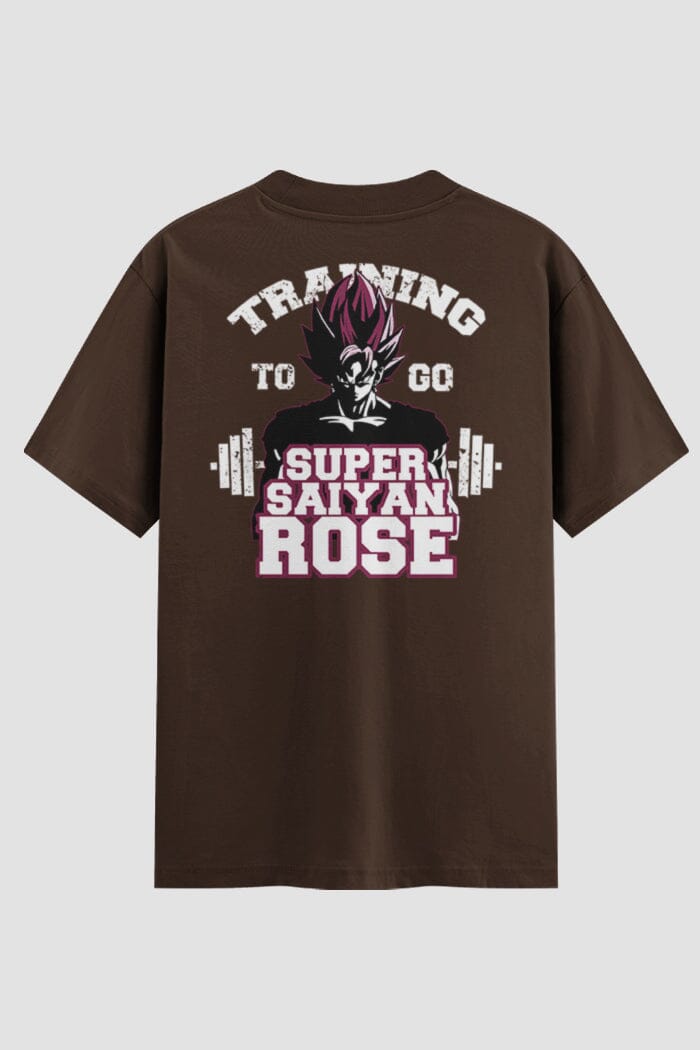 Camiseta Oversized Super Saiyan Rose Onfight Engraçada OnFight P Chocolate Masculino