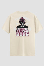 Camiseta Oversized Super Saiyan Rose Onfight Engraçada OnFight P Off White Masculino