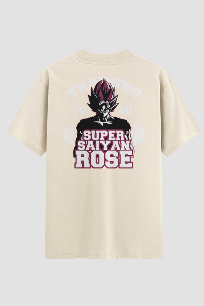 Camiseta Oversized Super Saiyan Rose Onfight Engraçada OnFight P Off White Masculino