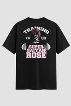 Camiseta Oversized Super Saiyan Rose Onfight Engraçada OnFight P Preto Masculino