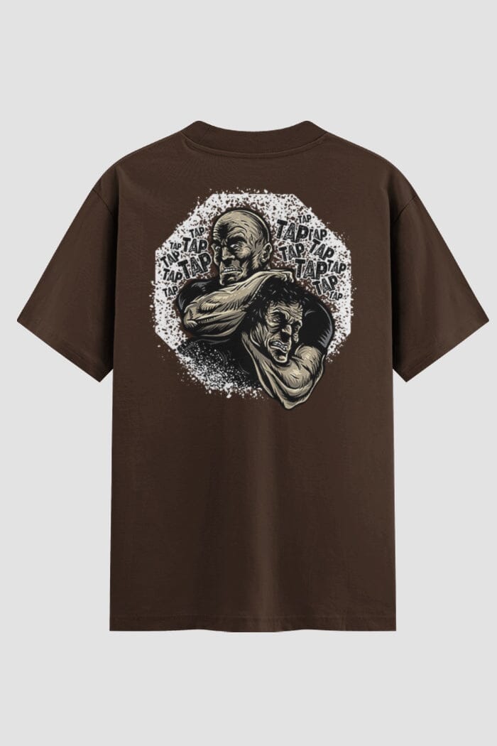 Camiseta Oversized Tap Tap Onfight Oversized MMA OnFight P Chocolate Masculino