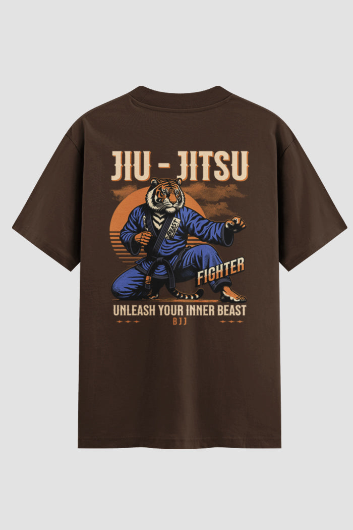 Camiseta Oversized Jiu-Jitsu Unleash Your Inner Beast