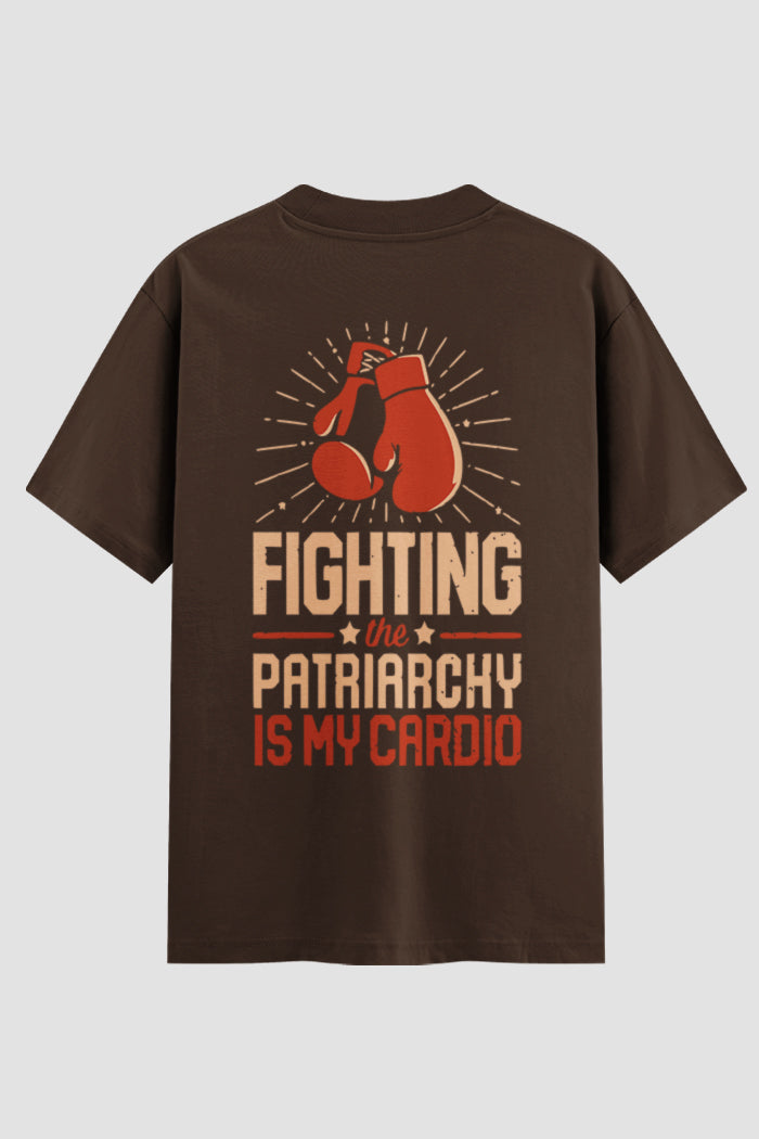 Camiseta Oversized boxe fighting the patriarchy