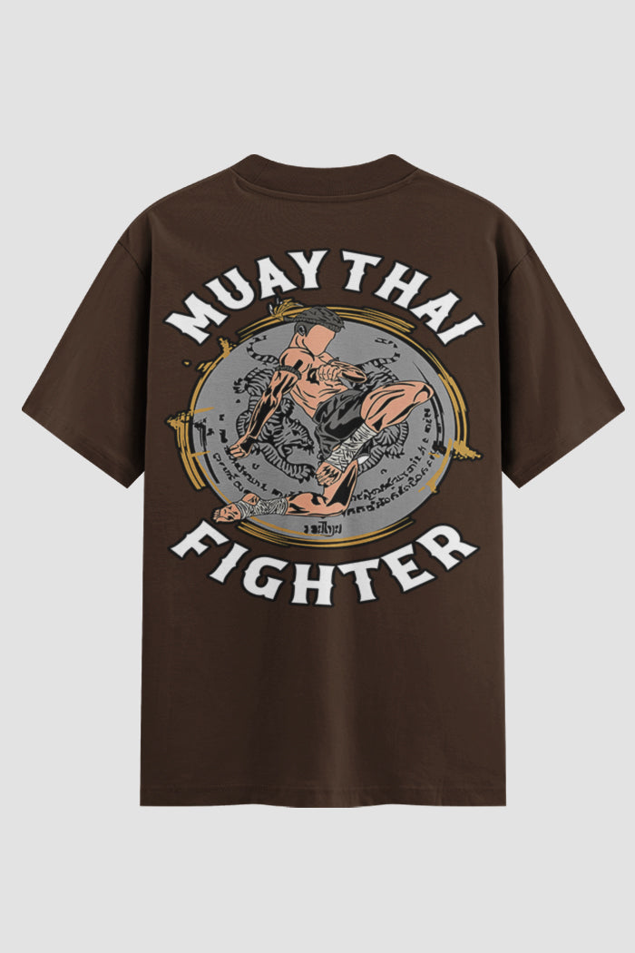 Camiseta Oversized Muay Thai Fighter Emblem