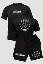 Kit Camiseta Dryfit com Short Dry Fit Jiu Jitsu Free Hugs