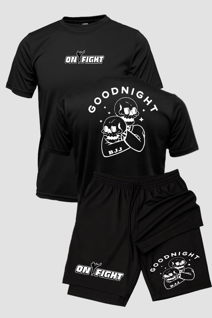 Kit Camiseta Dryfit com Short Dry Fit Jiu Jitsu Good Night