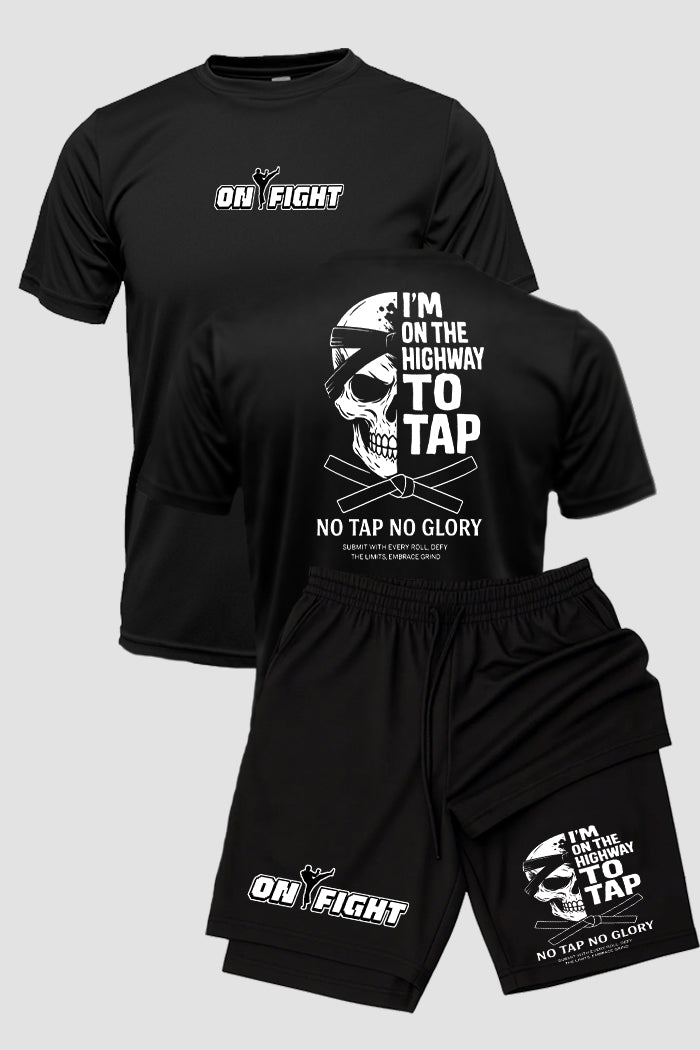Kit Camiseta Dryfit com Short Dry Fit Jiu Jitsu im on the highway