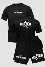 Kit Camiseta Dryfit com Short Dry Fit Boxe Boxer Tradicional Branco kit short e camiseta boxe OnFight 