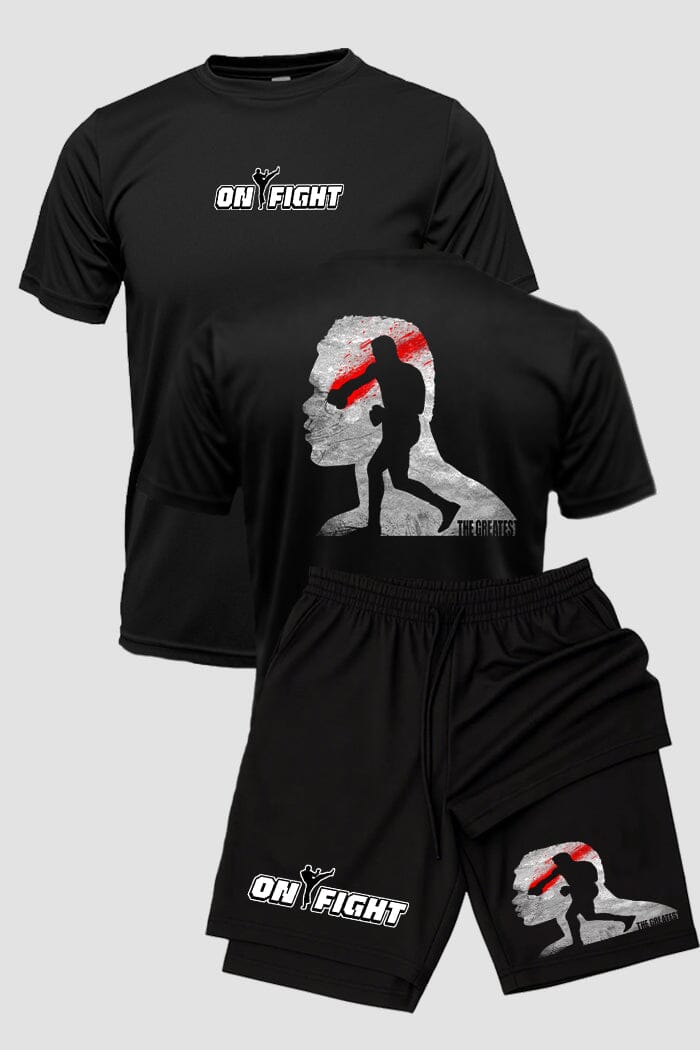 Kit Camiseta Dryfit com Short Dry Fit Boxe The Greates kit short e camiseta boxe OnFight 